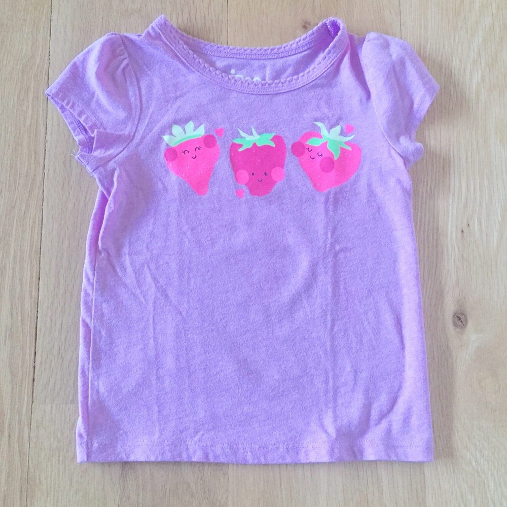 Circo Purple T-Shirt w/ Neon Pink Strawberries🍓💕